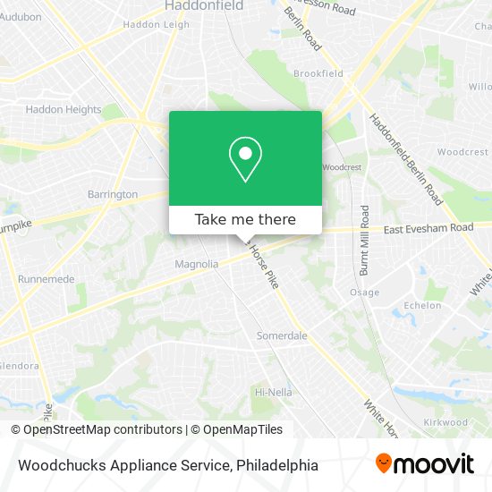 Woodchucks Appliance Service map