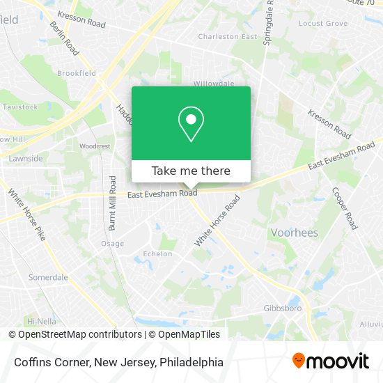 Coffins Corner, New Jersey map