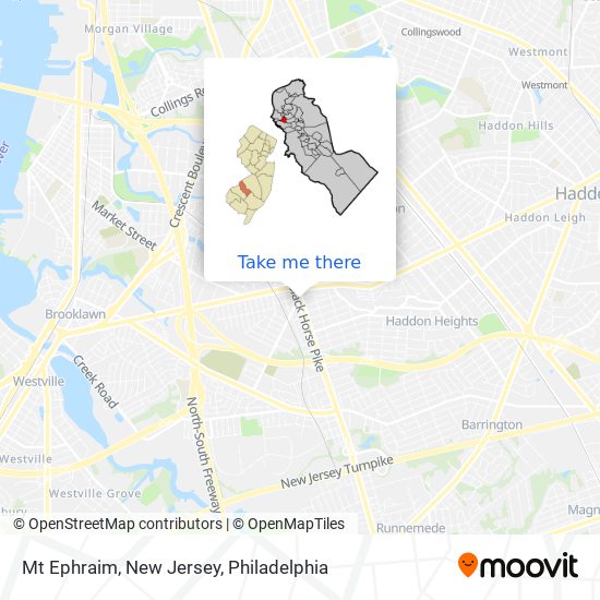 Mapa de Mt Ephraim, New Jersey