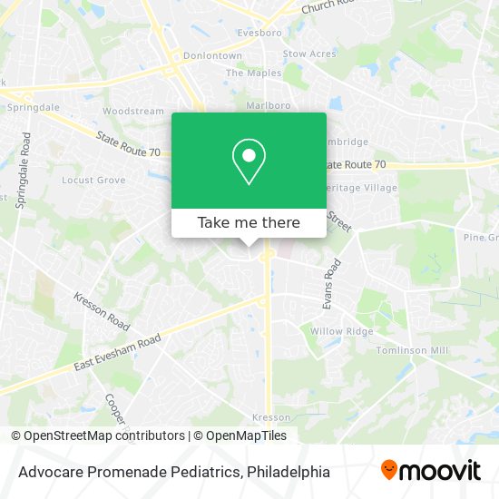 Advocare Promenade Pediatrics map