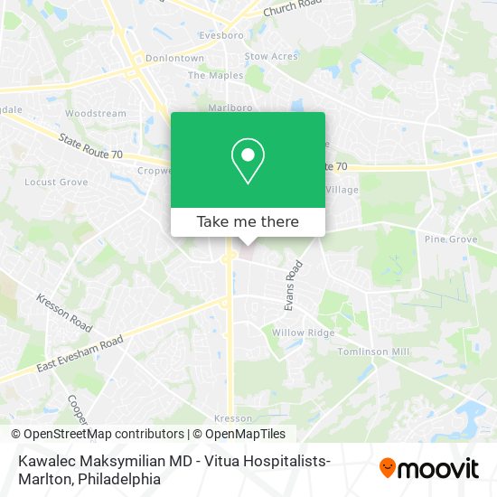 Kawalec Maksymilian MD - Vitua Hospitalists-Marlton map