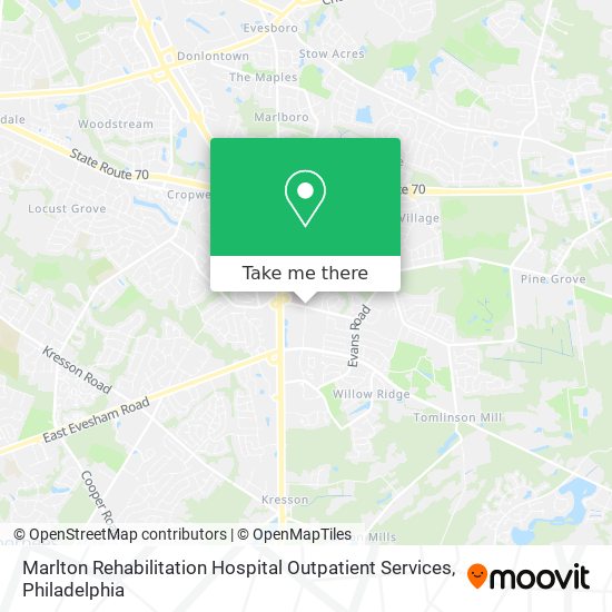 Marlton Rehabilitation Hospital Outpatient Services map