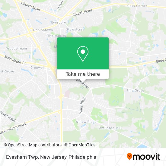 Mapa de Evesham Twp, New Jersey
