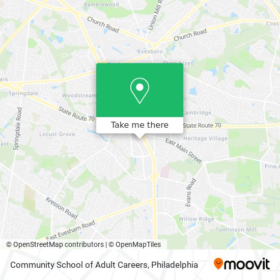 Community School of Adult Careers map