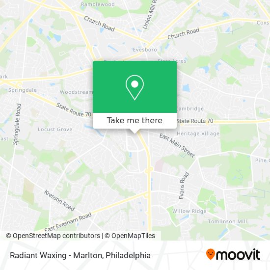 Radiant Waxing - Marlton map