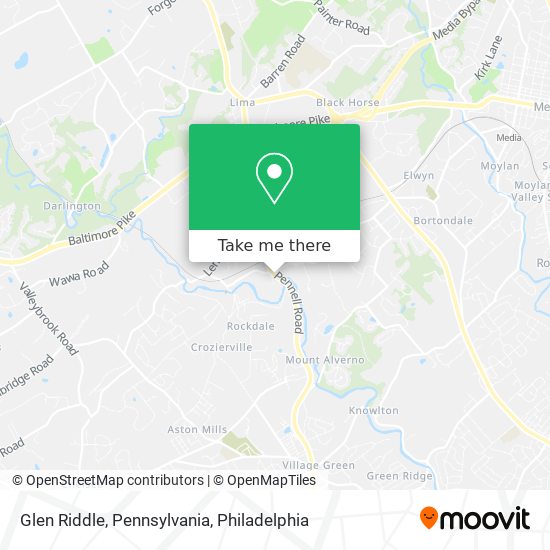 Mapa de Glen Riddle, Pennsylvania