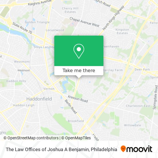 Mapa de The Law Offices of Joshua A Benjamin