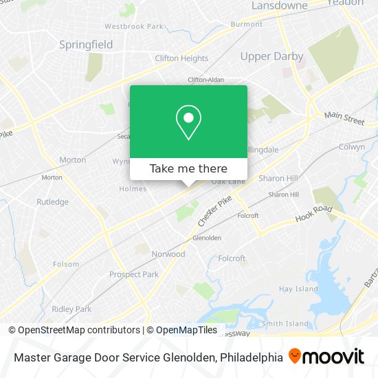 Master Garage Door Service Glenolden map