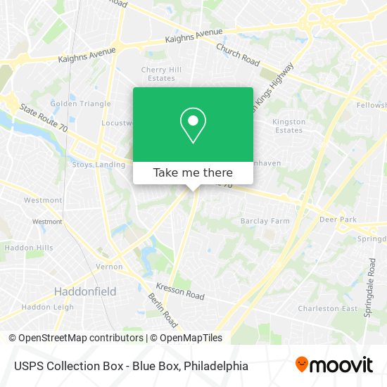 Mapa de USPS Collection Box - Blue Box