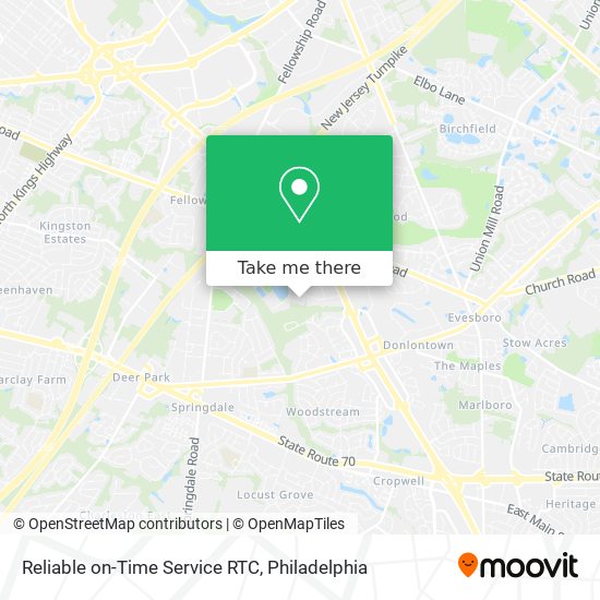 Reliable on-Time Service RTC map