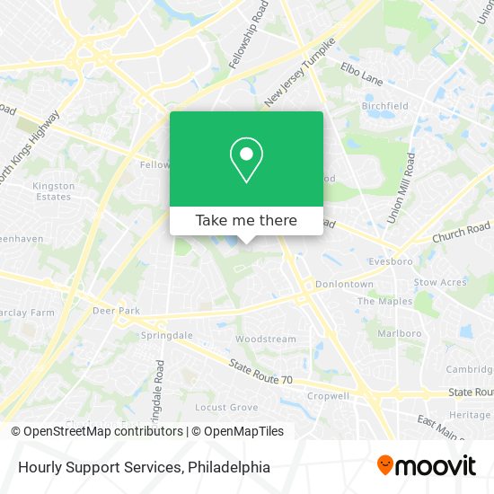 Hourly Support Services map