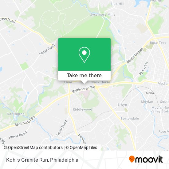 Kohl's Granite Run map