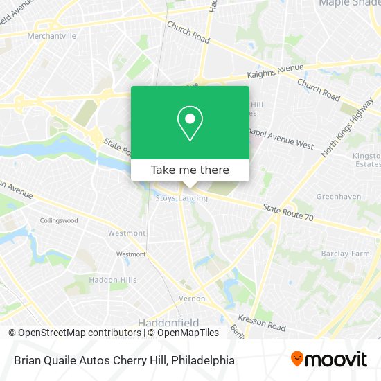 Brian Quaile Autos Cherry Hill map