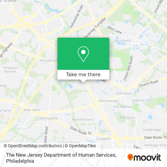 The New Jersey Department of Human Services map