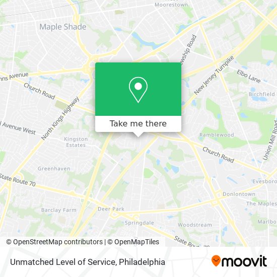 Unmatched Level of Service map