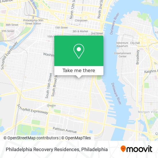 Philadelphia Recovery Residences map