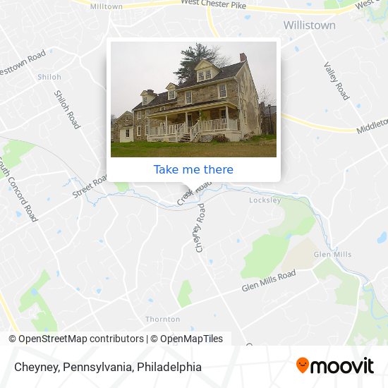 Mapa de Cheyney, Pennsylvania