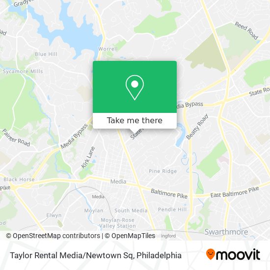 Taylor Rental Media/Newtown Sq map