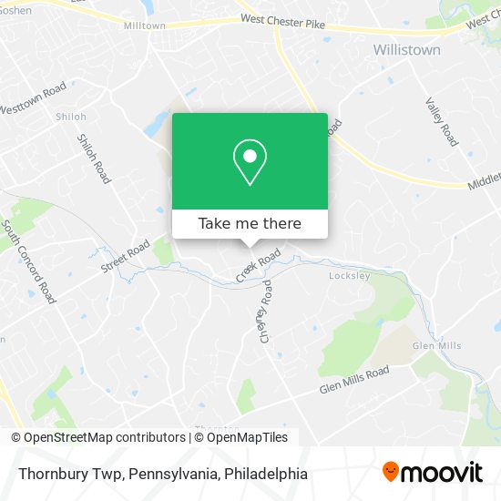 Mapa de Thornbury Twp, Pennsylvania