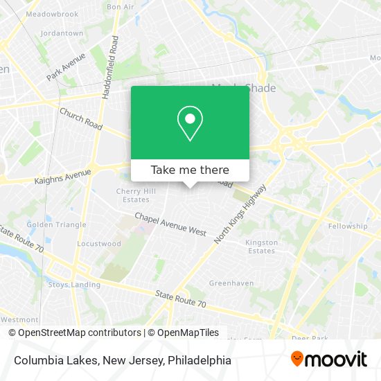 Columbia Lakes, New Jersey map