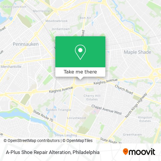 A-Plus Shoe Repair Alteration map