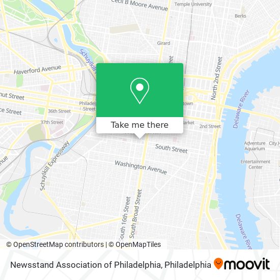 Mapa de Newsstand Association of Philadelphia