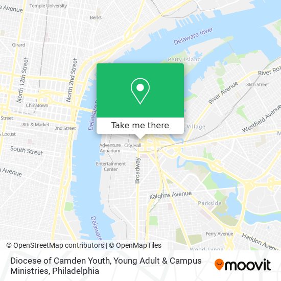 Diocese of Camden Youth, Young Adult & Campus Ministries map