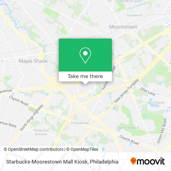Starbucks-Moorestown Mall Kiosk map