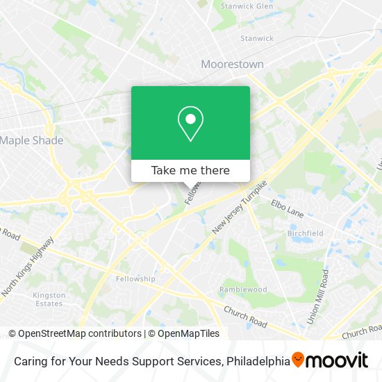 Caring for Your Needs Support Services map