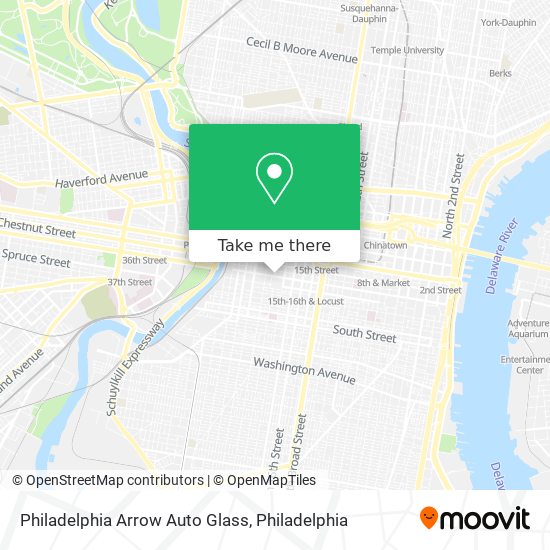 Mapa de Philadelphia Arrow Auto Glass