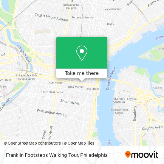 Mapa de Franklin Footsteps Walking Tour