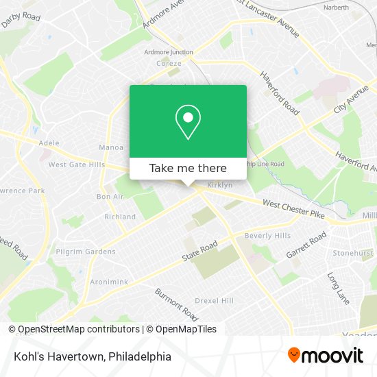 Kohl's Havertown map