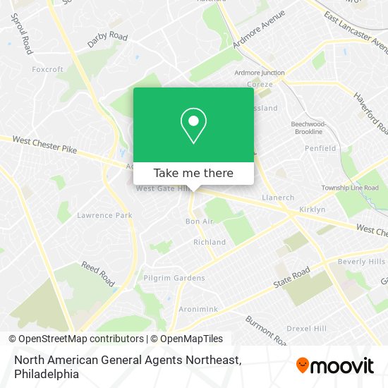 Mapa de North American General Agents Northeast