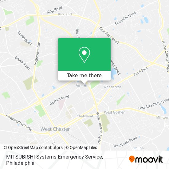 MITSUBISHI Systems Emergency Service map