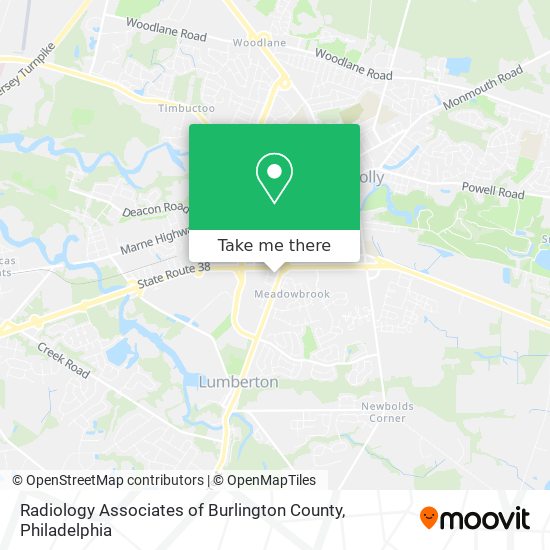 Radiology Associates of Burlington County map