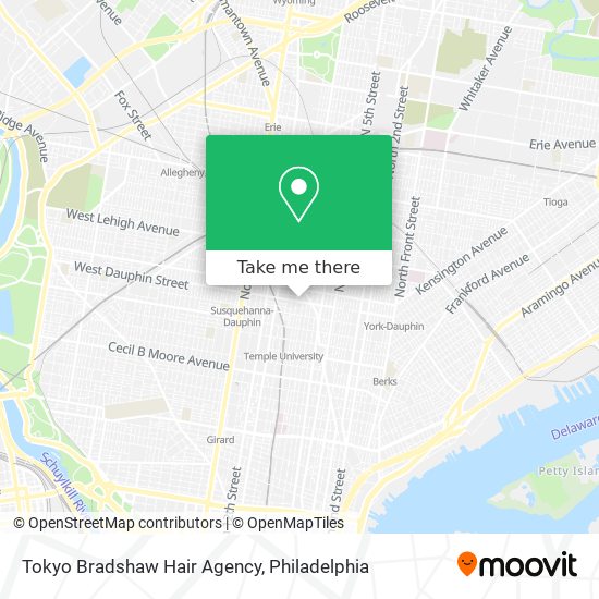 Tokyo Bradshaw Hair Agency map