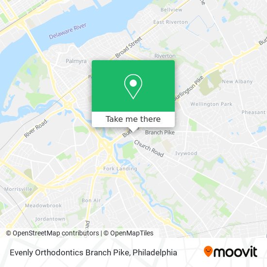 Evenly Orthodontics Branch Pike map