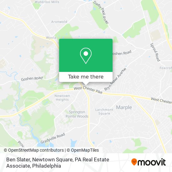 Ben Slater, Newtown Square, PA Real Estate Associate map