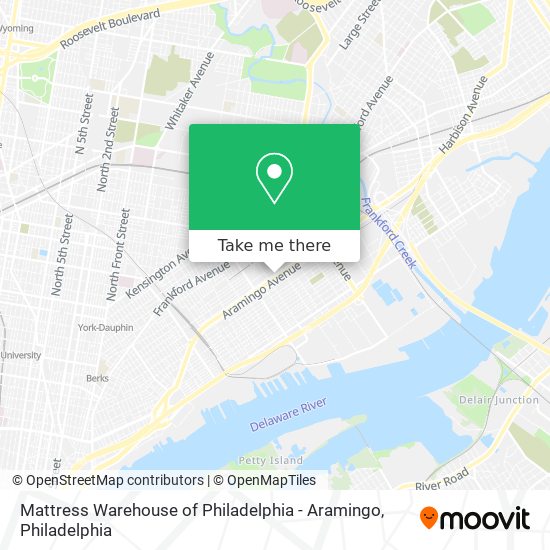 Mattress Warehouse of Philadelphia - Aramingo map