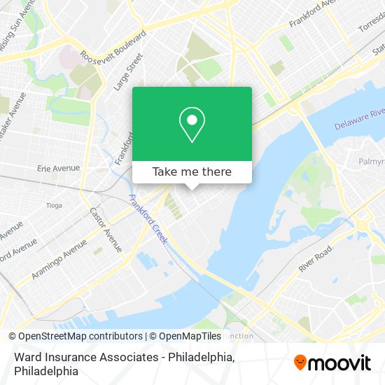 Ward Insurance Associates - Philadelphia map