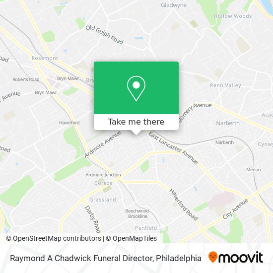 Raymond A Chadwick Funeral Director map