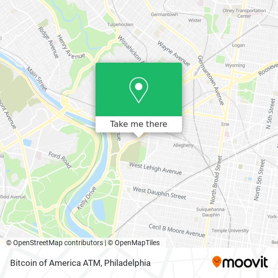 Mapa de Bitcoin of America ATM