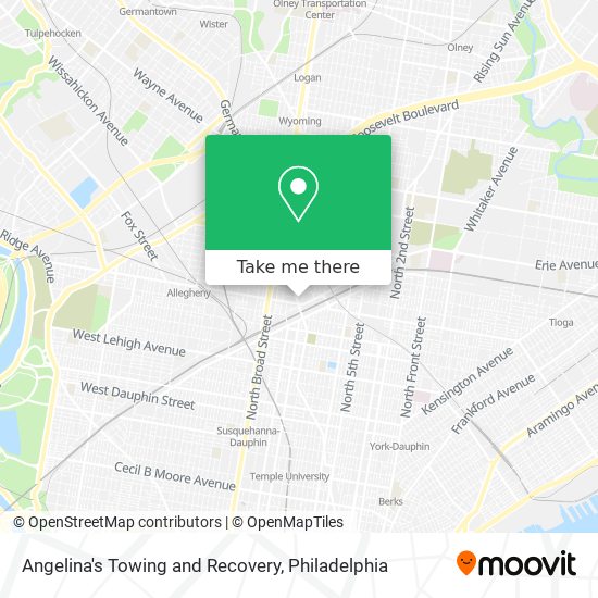 Angelina's Towing and Recovery map