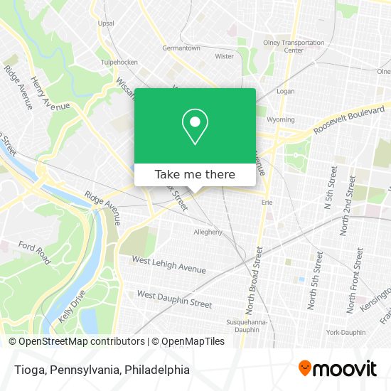 Mapa de Tioga, Pennsylvania