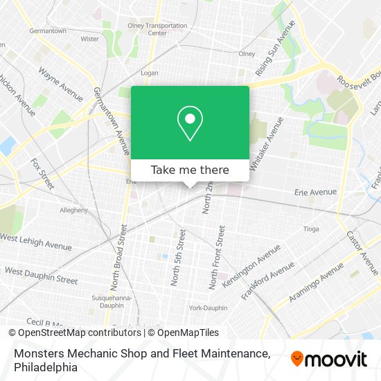 Mapa de Monsters Mechanic Shop and Fleet Maintenance