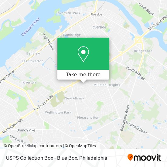 Mapa de USPS Collection Box - Blue Box