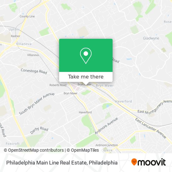 Mapa de Philadelphia Main Line Real Estate