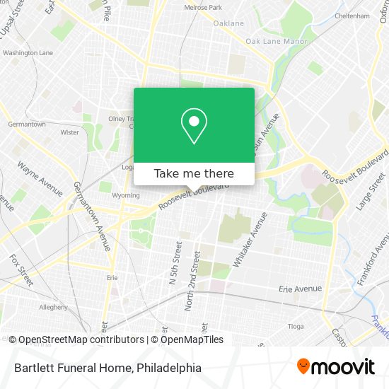 Bartlett Funeral Home map