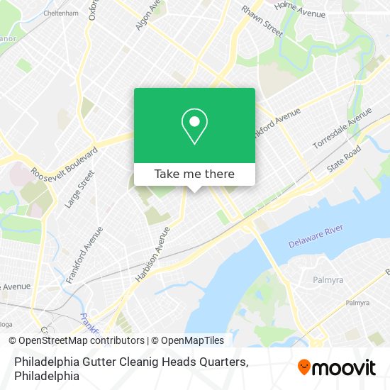 Philadelphia Gutter Cleanig Heads Quarters map