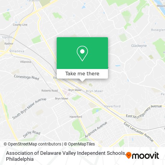 Association of Delaware Valley Independent Schools map